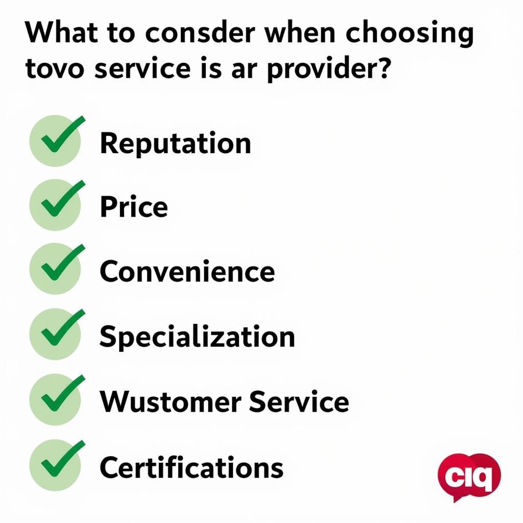 Comparing car service providers: A checklist