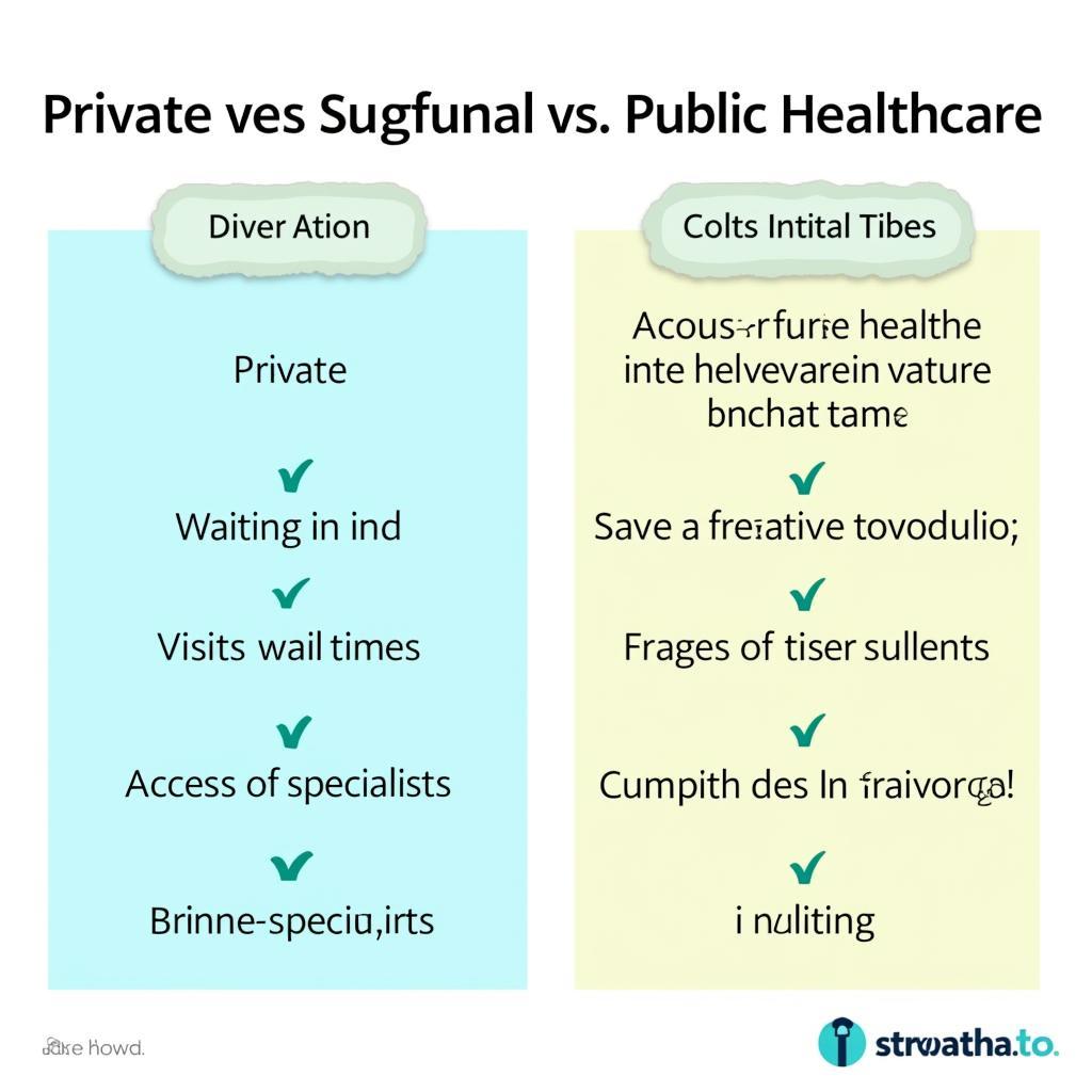 Chart Comparing Private and Public Healthcare