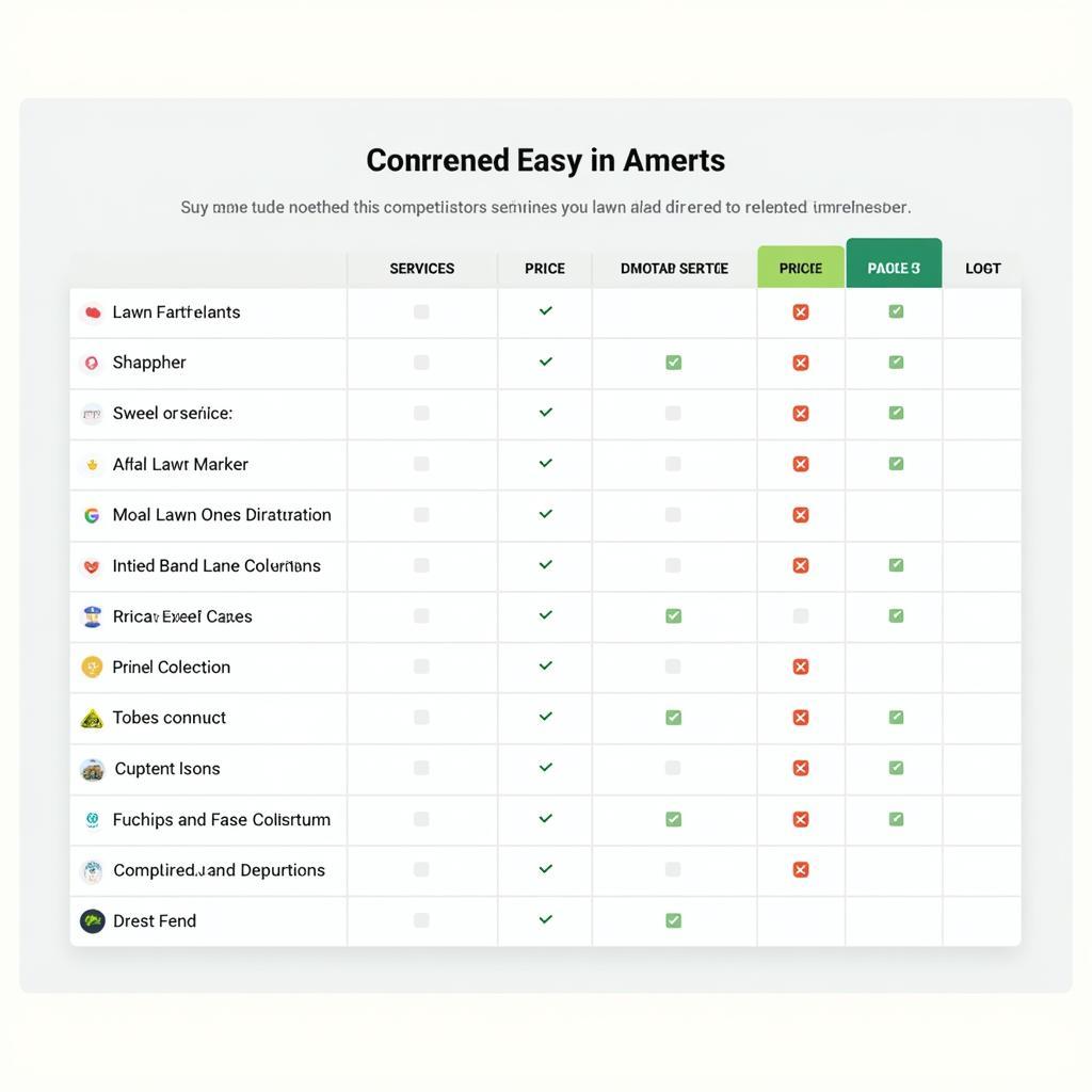 Analyze competitive lawn care pricing strategies