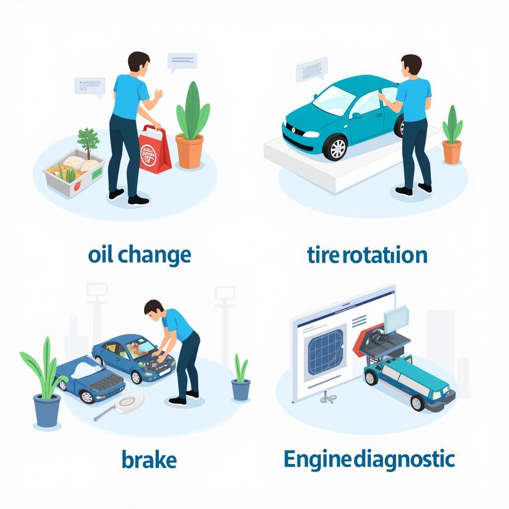 Complete Car Care Support Services Illustration