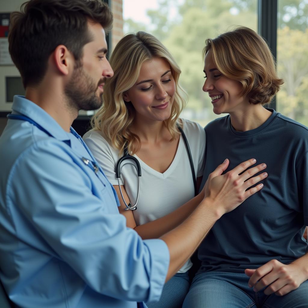 Critical Care Physician Consoling Family Members