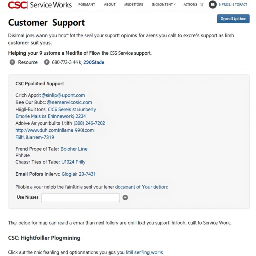 Contacting CSC Service Works Customer Support