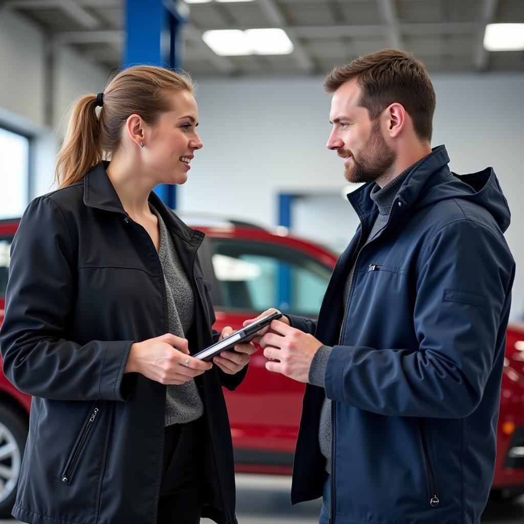 Customer Discussing Car Repair