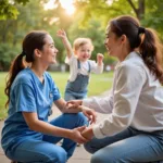 Positive Interaction Between Caregiver and Parent