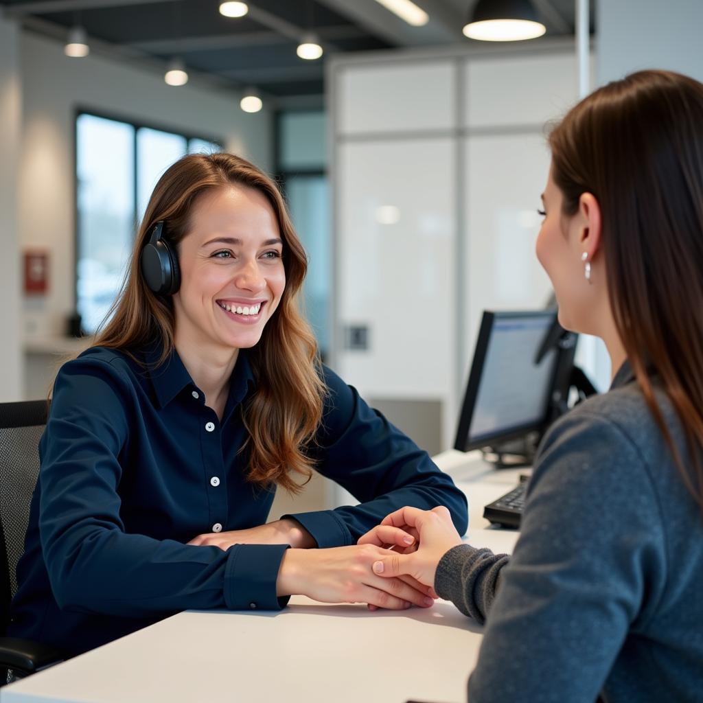 Friendly customer service representative assisting a customer at Wagtho in Ederveen