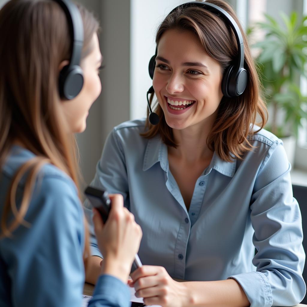 Customer Service Representative Providing Support over the Phone