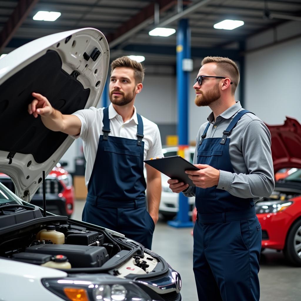 Customer Talking to Mechanic