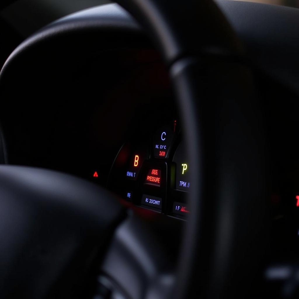 Dashboard Warning Lights Indicating Car Service Needed