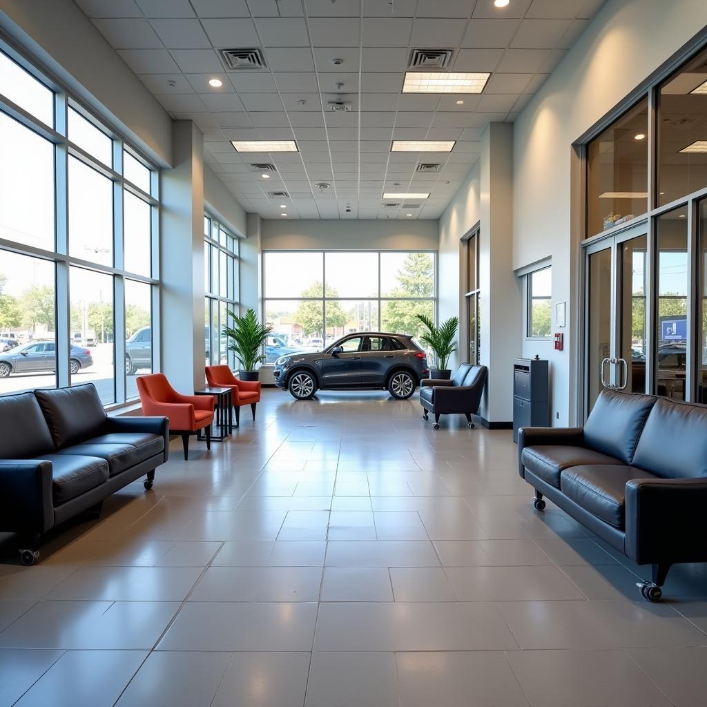 Modern dealership service center waiting area