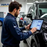 Dealership Technician Working on a Car