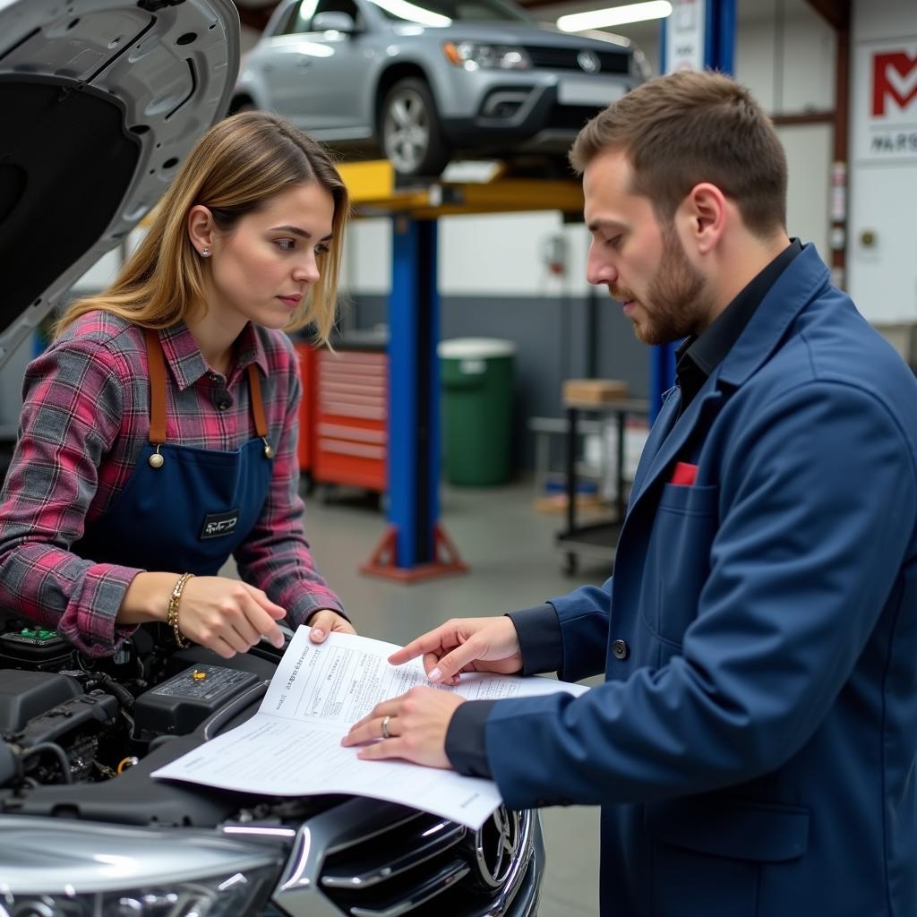 Customer Discussing Car Repair with Service Advisor in Deet Park