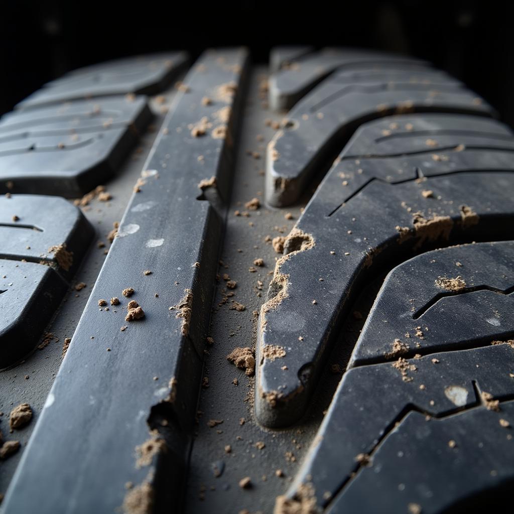 Worn tires as a result of delayed car service