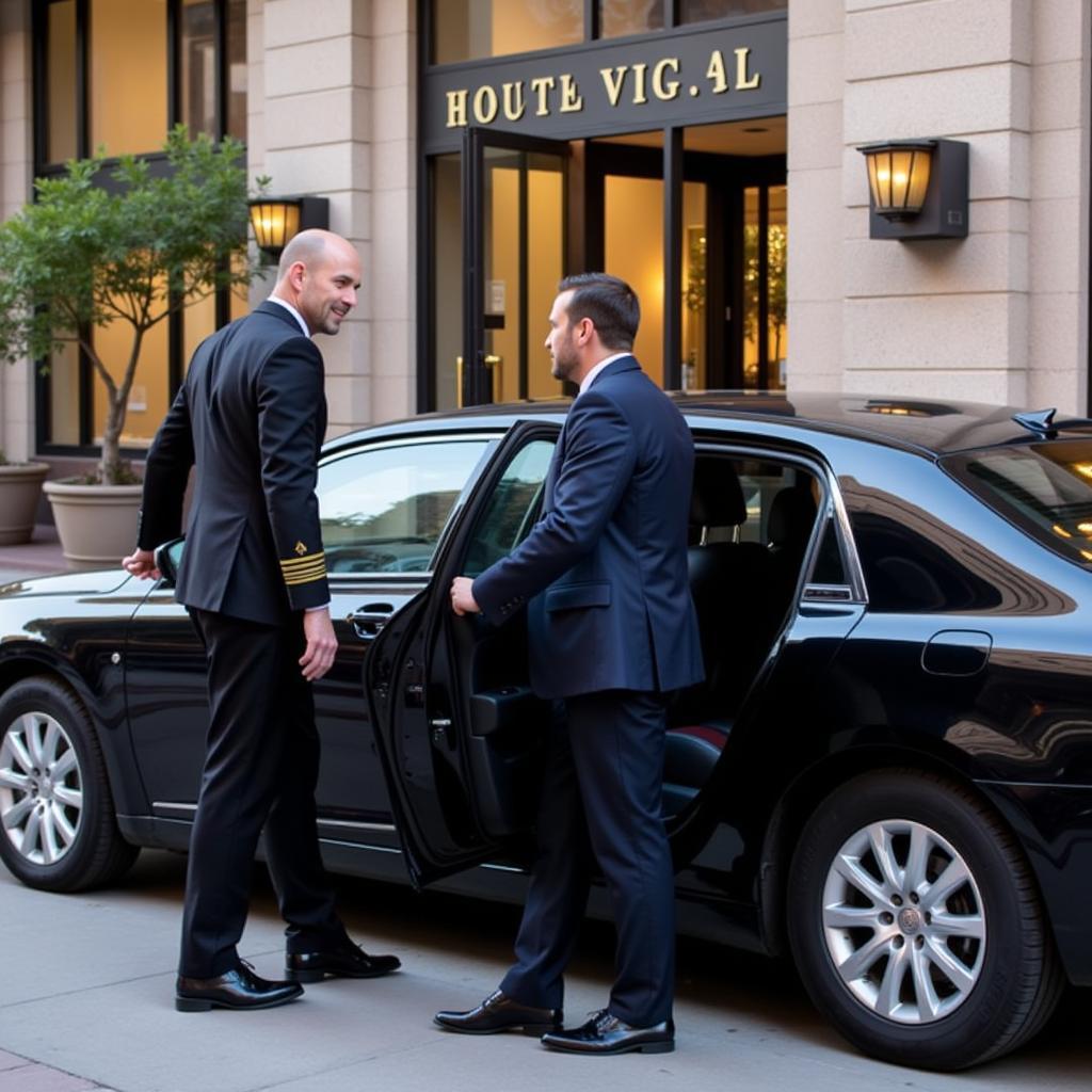 Arriving in Downtown Denver in a Luxury Car