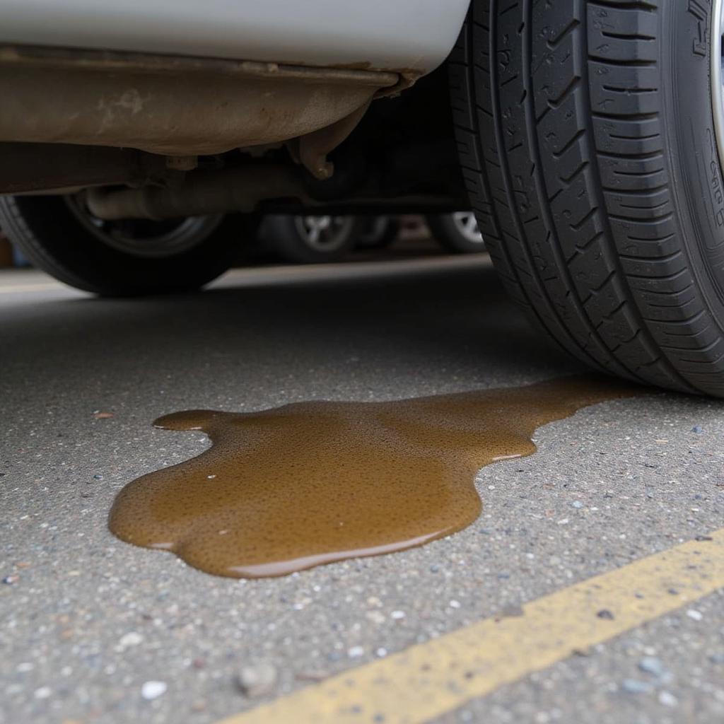 Differential Fluid Leak Under a Car