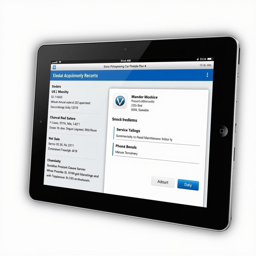 Digital Car Service Record on a Tablet