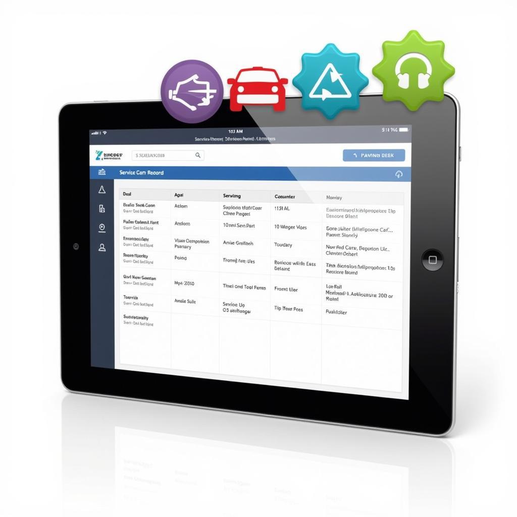 Digital Car Service Records on a Tablet