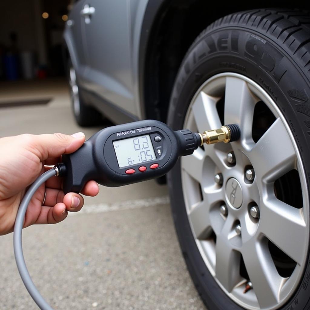 Digital Tyre Inflator in Use