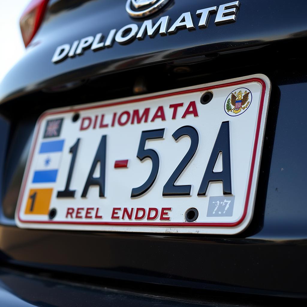 Diplomatic License Plate Close-up