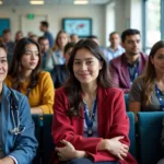 Diverse group of patients in a hospital waiting room