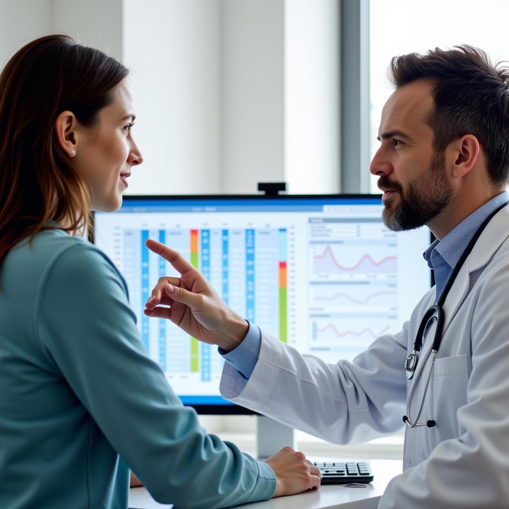 Doctor explaining medical results to a patient