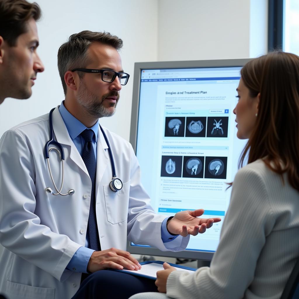 Doctor consulting with patient about diagnosis and treatment options