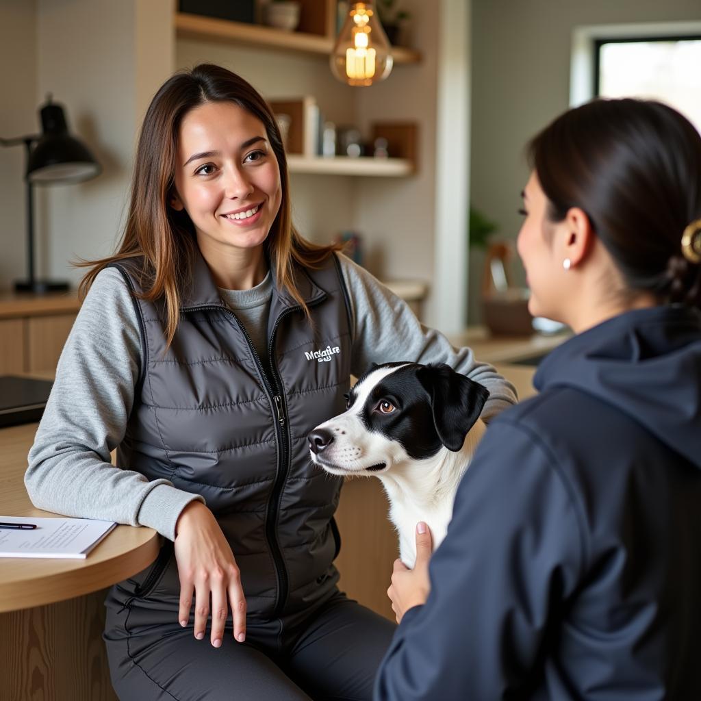 Dog Care Professional Interviewing a Potential Client