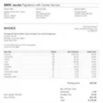 Example of a Detailed Don Jacobs BMW Car Service Invoice