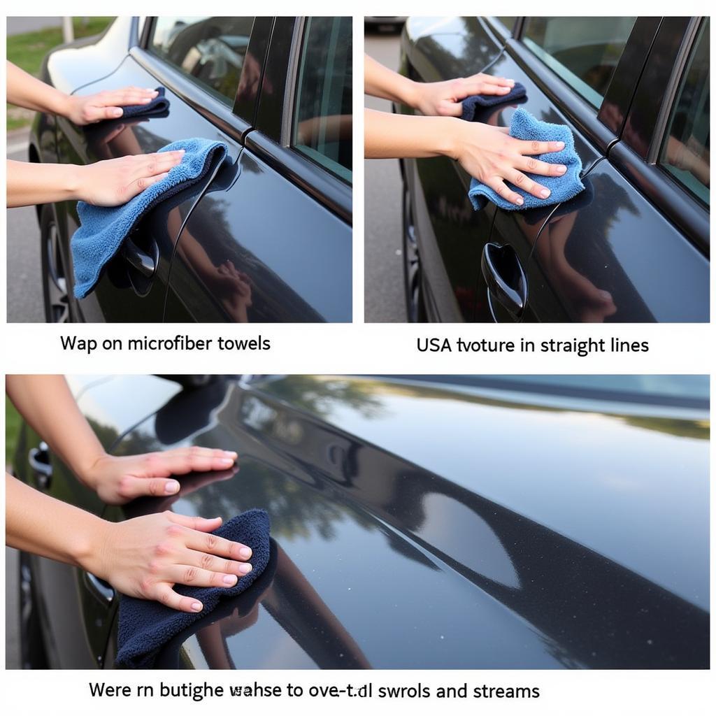 Drying the Car with Microfiber Towels