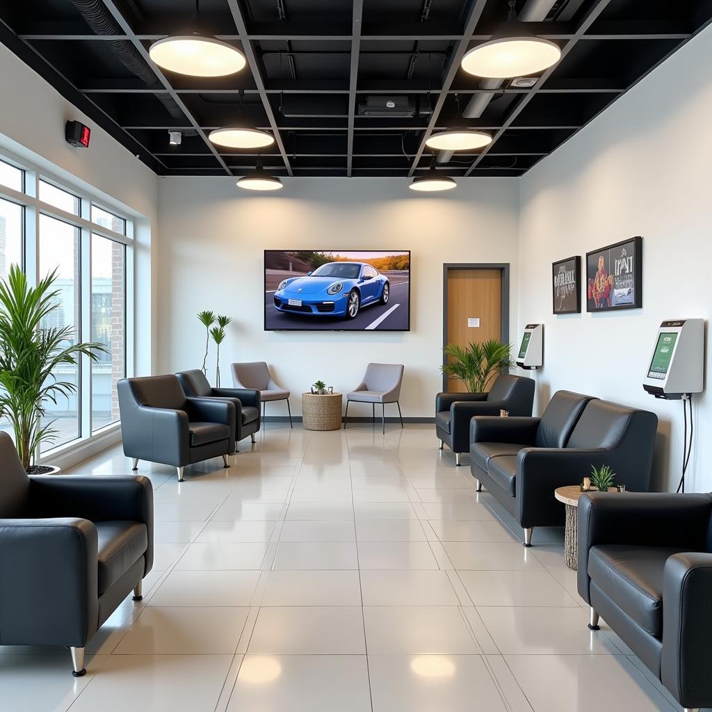 Comfortable Waiting Area in Dubai Car Service Centre