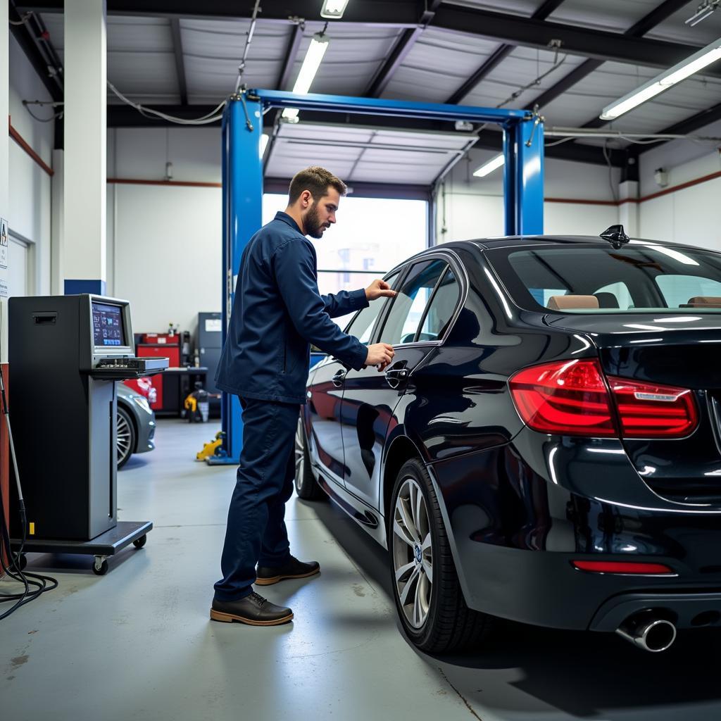 Inside an Edinburgh Car Service Garage