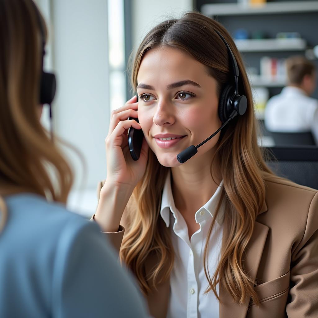 Customer Service Representative on a Phone Call