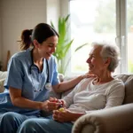 Elderly Person Receiving Home Care