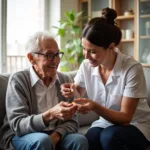 Elderly Person Receiving Home Care Assistance