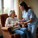 Elderly Woman Receiving Home Care