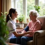 Elderly Woman Receiving Home Health Care