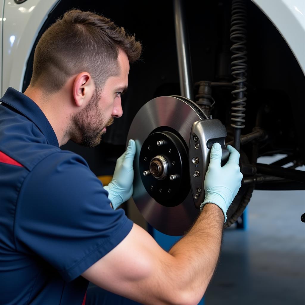 Electric Car Brake Inspection