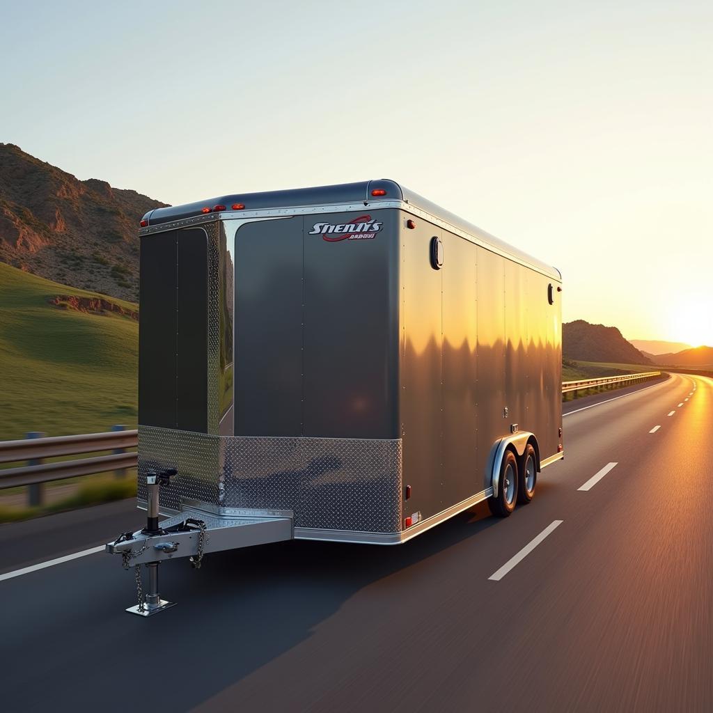 Enclosed Car Carrier on a Texas Highway