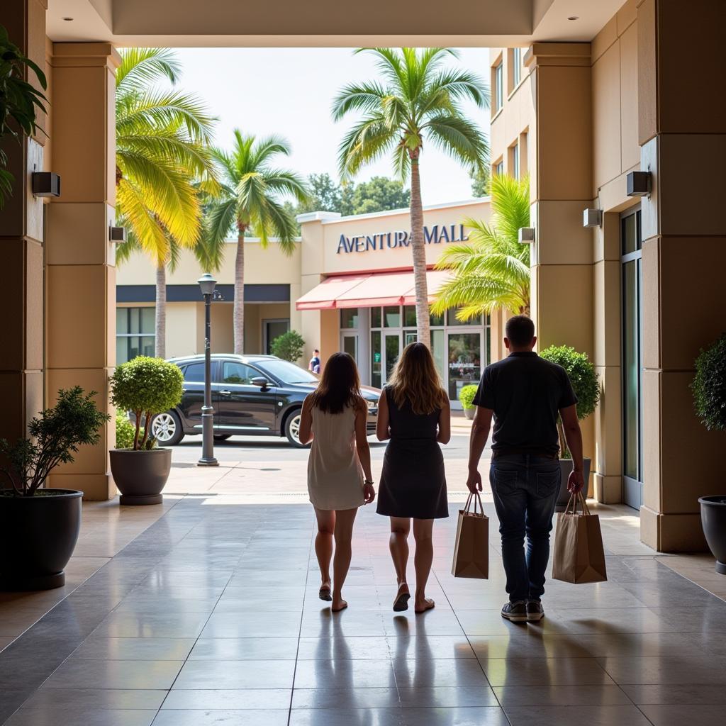 Arriving at Aventura Mall