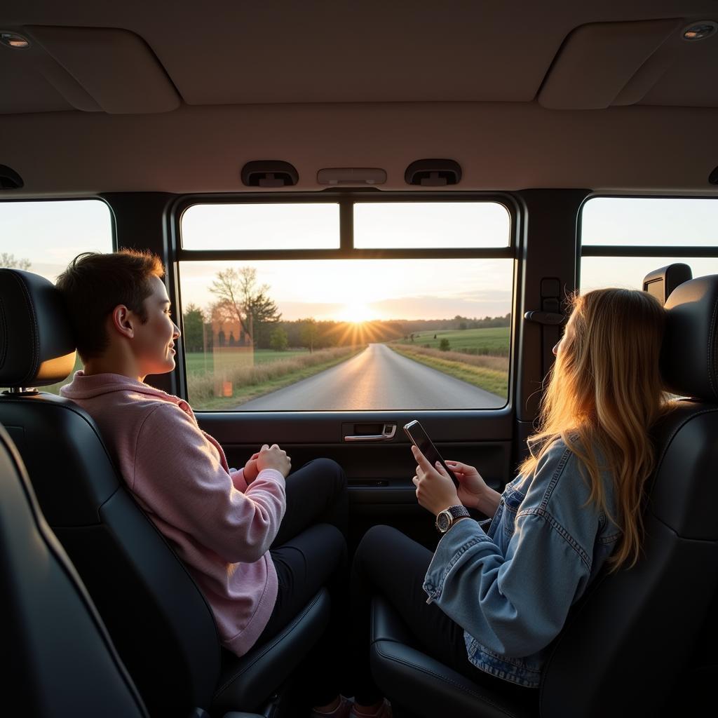 Relaxing in a Car Service on the Way to Florida