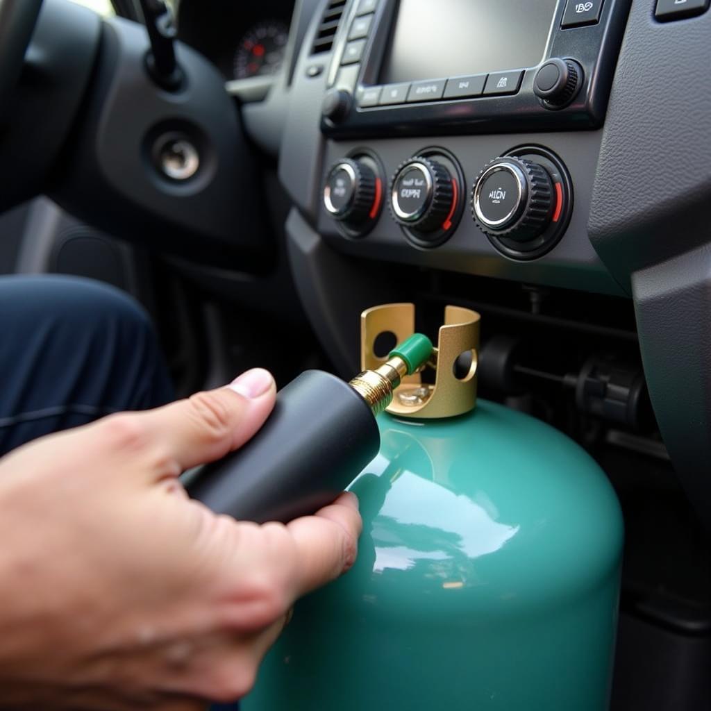 EPA Certified Technician Removing Freon