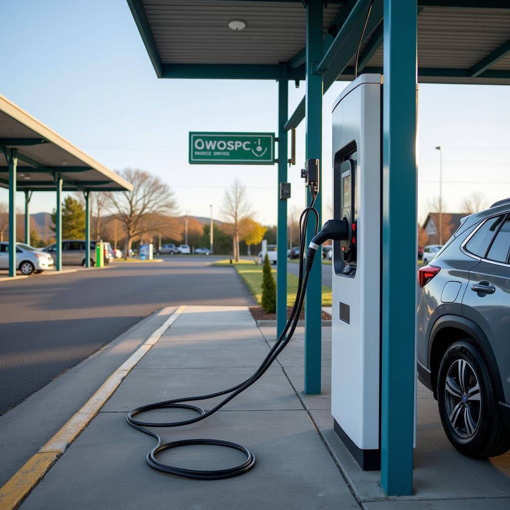 Electric Vehicle Charging Station at a Service Center