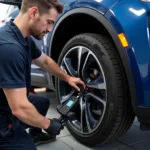 Electric Vehicle Tire Rotation and Pressure Check