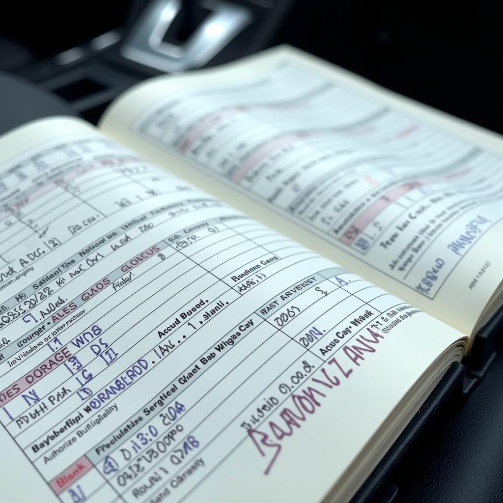 Examining Car Service Logbook