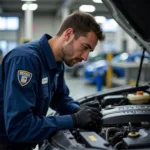 Factory Trained Technician Working on a Car