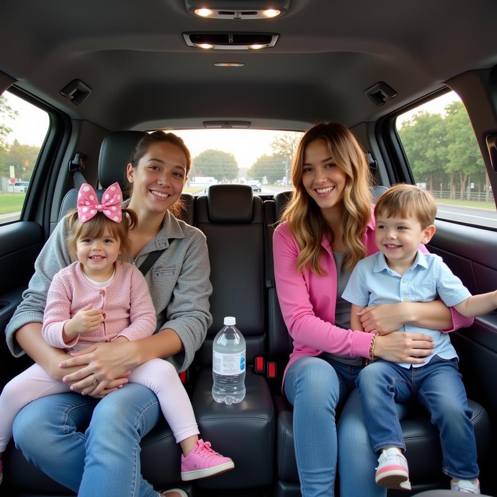 Family Enjoying Car Service to Disneyland