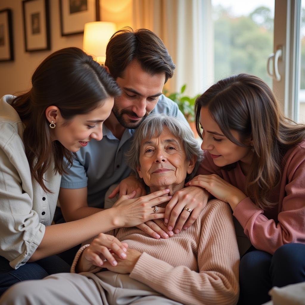 Family Gathering Around Hospice Patient