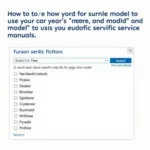 Finding a Car-Specific Service Manual Using Year, Make, and Model