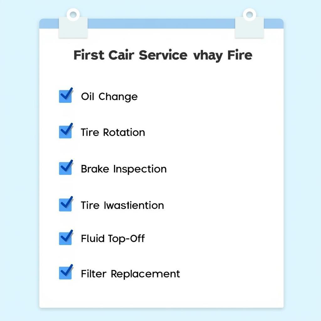 First Car Service Checklist