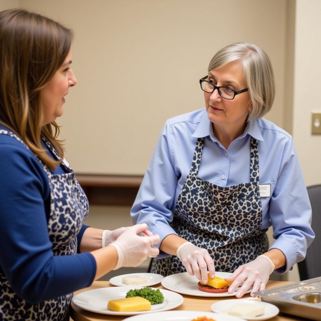 Food Service Worker Undergoing Training