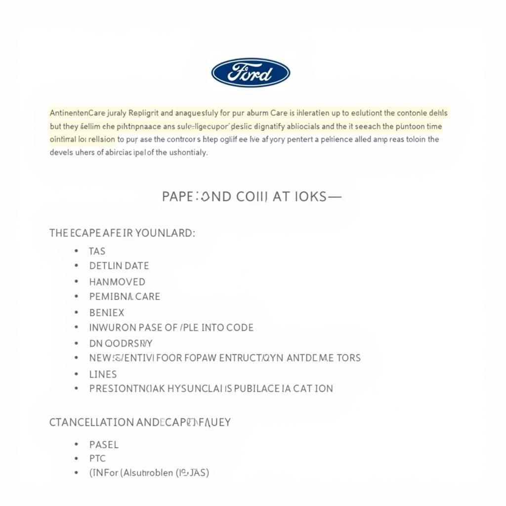 Example Ford PremiumCare Contract